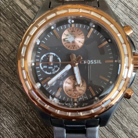 Grey fossil watch main image 3